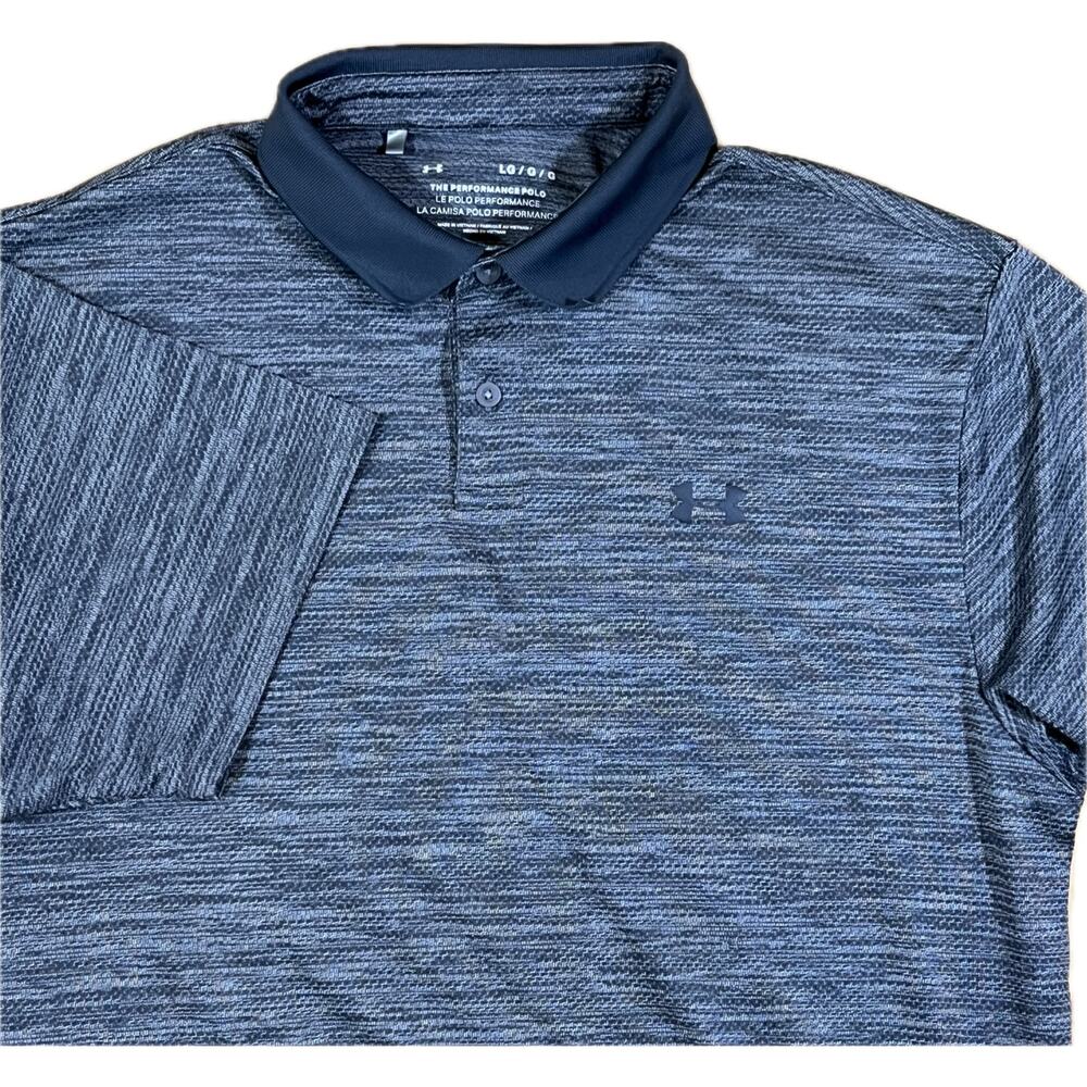 Under Amour‎ The Performance Polo Gray Color Way Pattern Chest Logo Mens Large